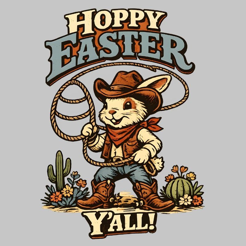 Retro Bunny Howdy Easter Rabbit Ears
