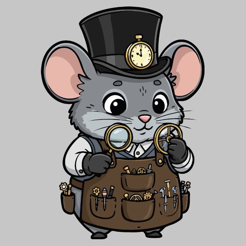 Mouse Watchmaker Steampunk Top Hat Watch