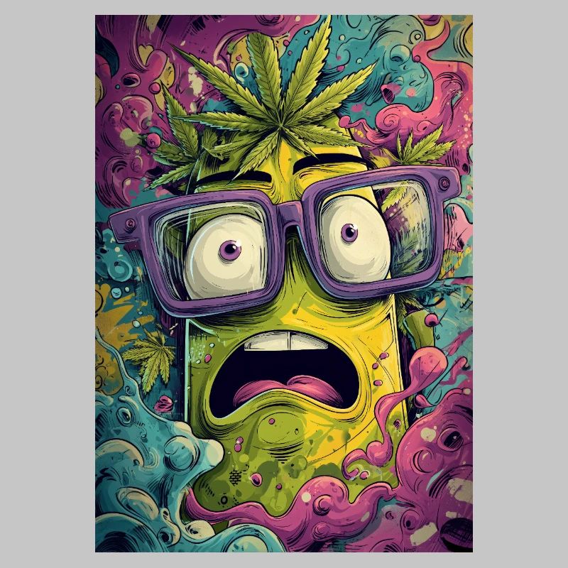 Psychedelische Ananas mit Brille