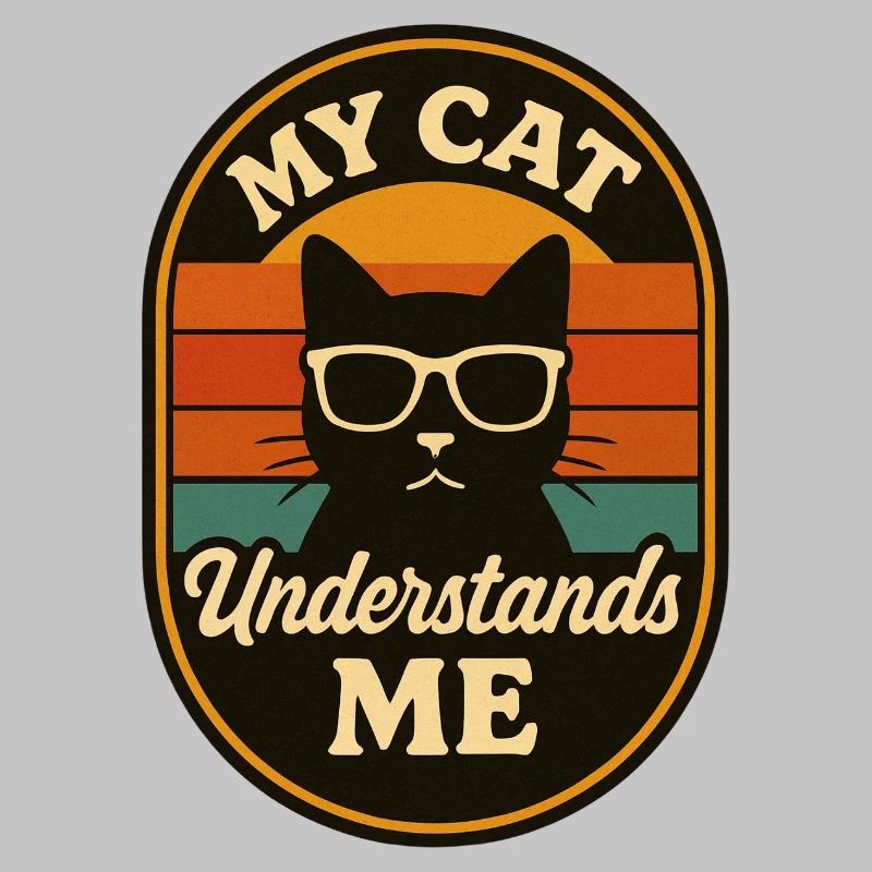Logo rétro de mon chat qui me comprend