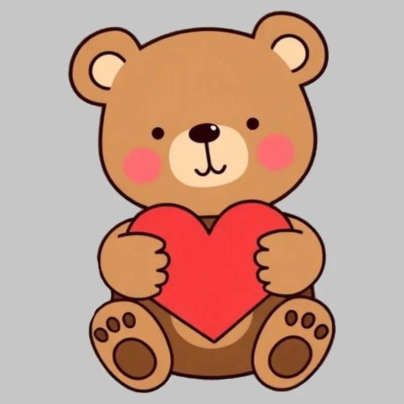 Bär mit rotem Herz Geschenk Mutter Muttertag