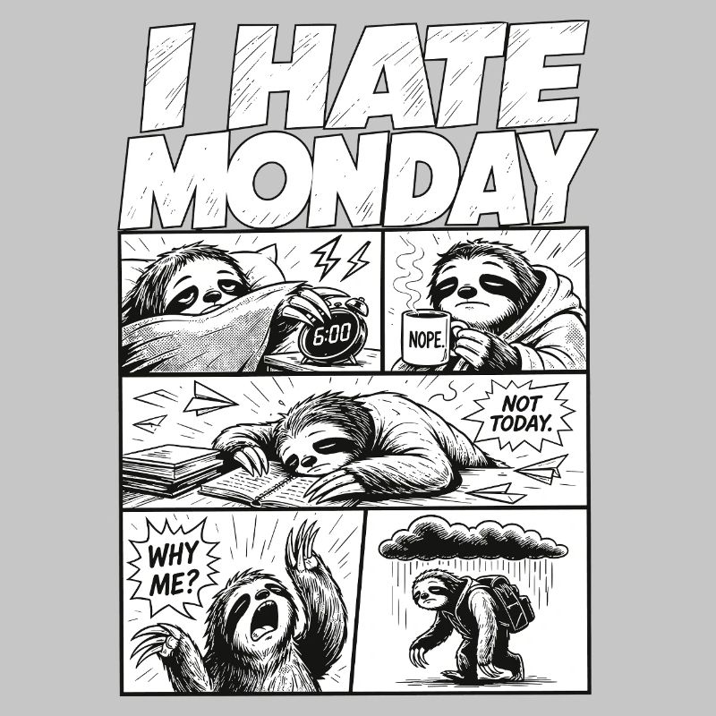 I Hate Monday Sloth Comic