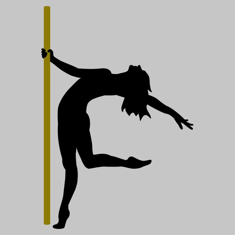 Die Silhouette einer Poledancerin