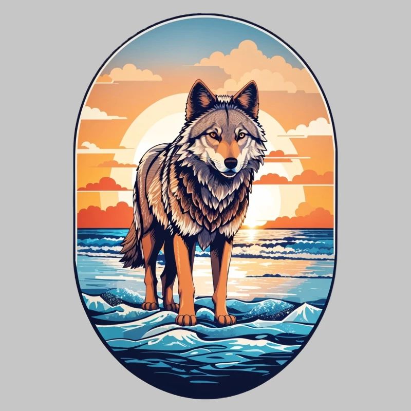 Wolf am Strand
