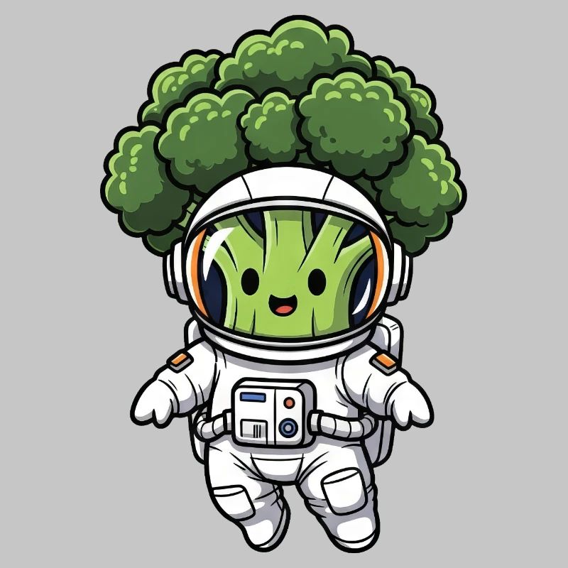 Broccoli Astronaut in Space Spaceship Vegetables