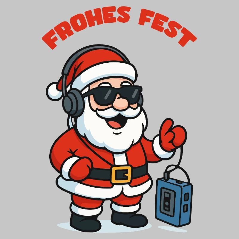  Weihnachtsmann mit Kopfhörer
