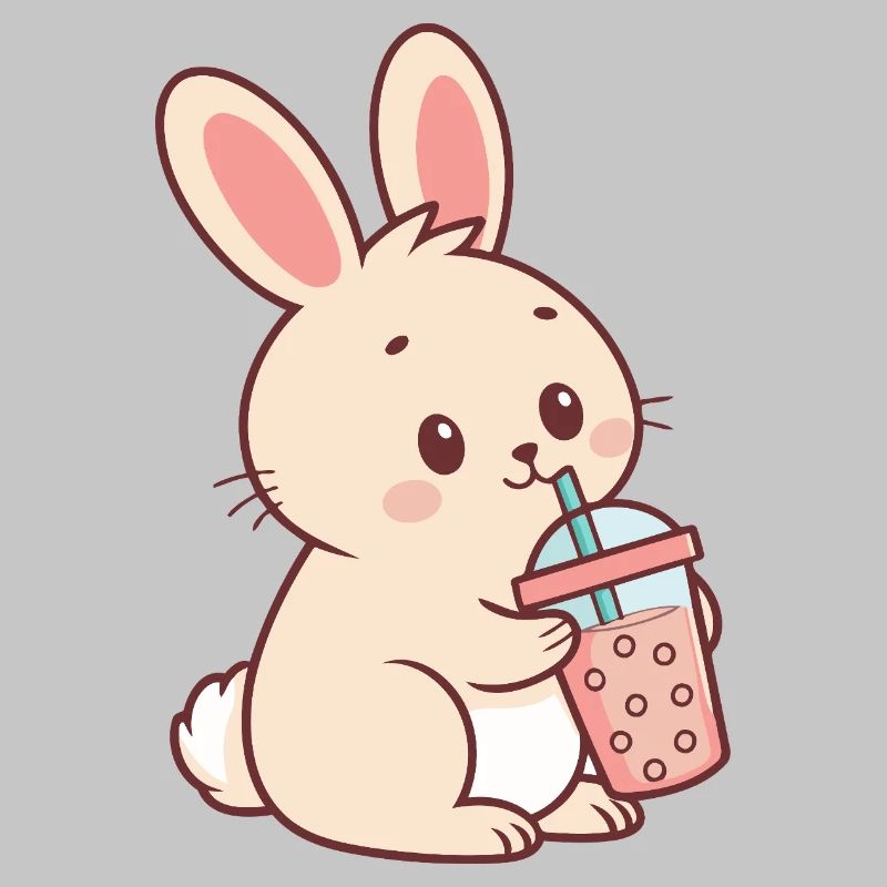 Pastel Bubble Tea Bunny