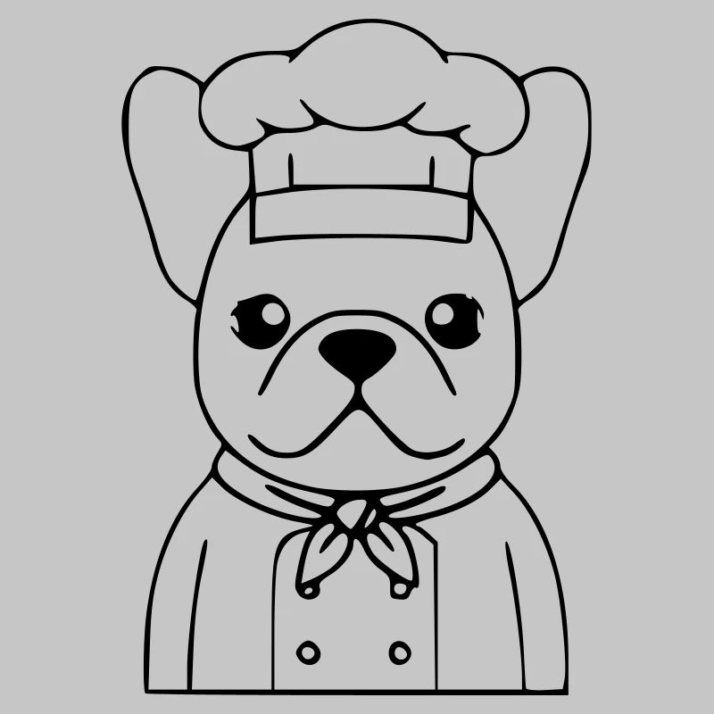 Frenchie Koch Bäcker Outline