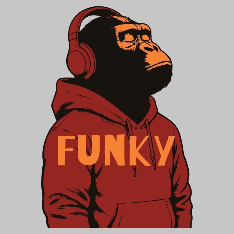 Sweat à capuche funky Gorilla design