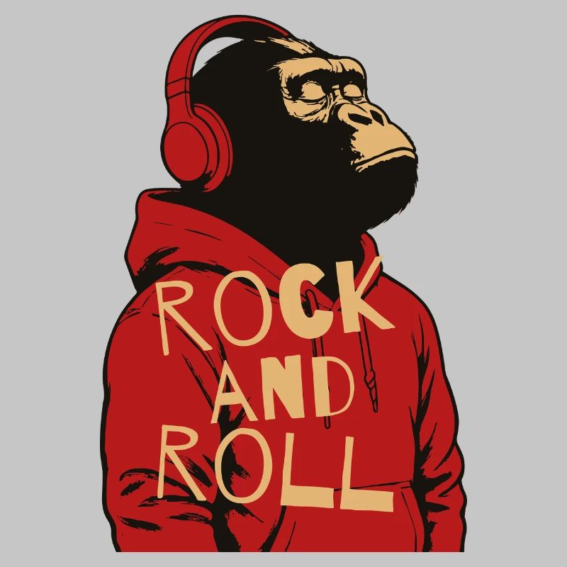 Sweat à capuche Gorilla Rock And Roll