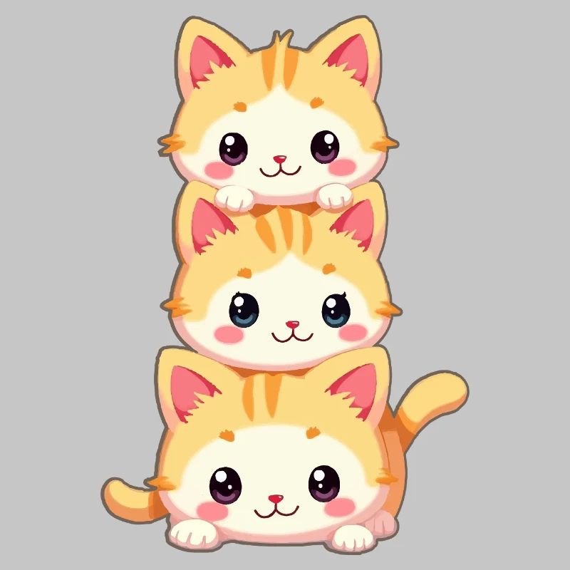 Trio de chatons empilés
