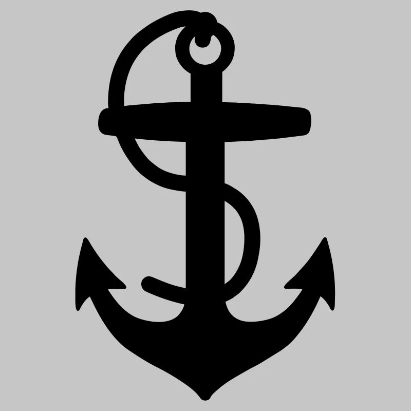 Anchor for boat or ship with rope sailor