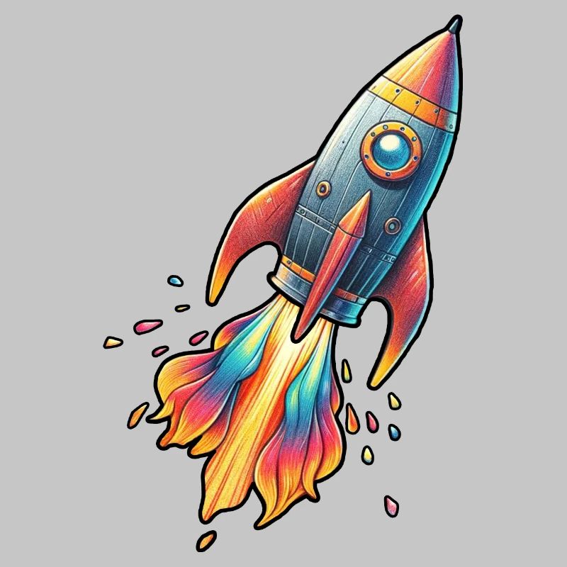 Farbenrakete mit Feuerfarben