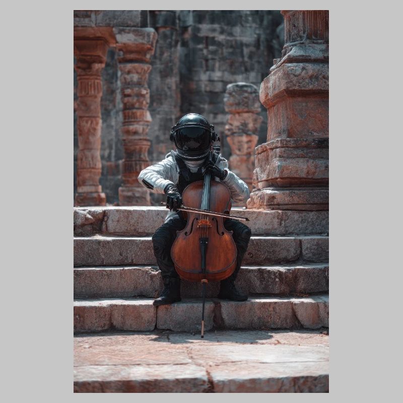 Cosmic Astronaut Playing Cello