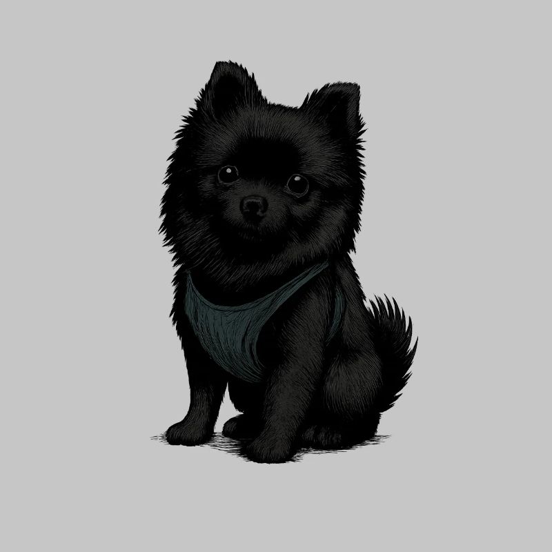 Schwarzer Spitz Hund mit Süssenblick