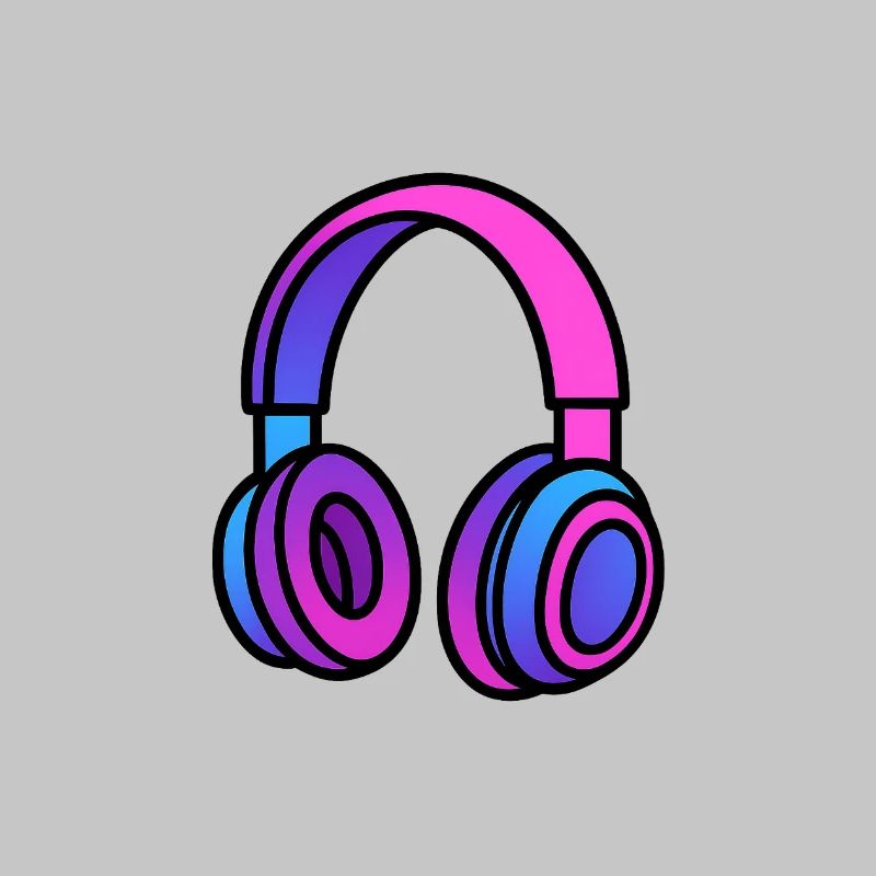 Neon Gradient Kopfhörer Illustration