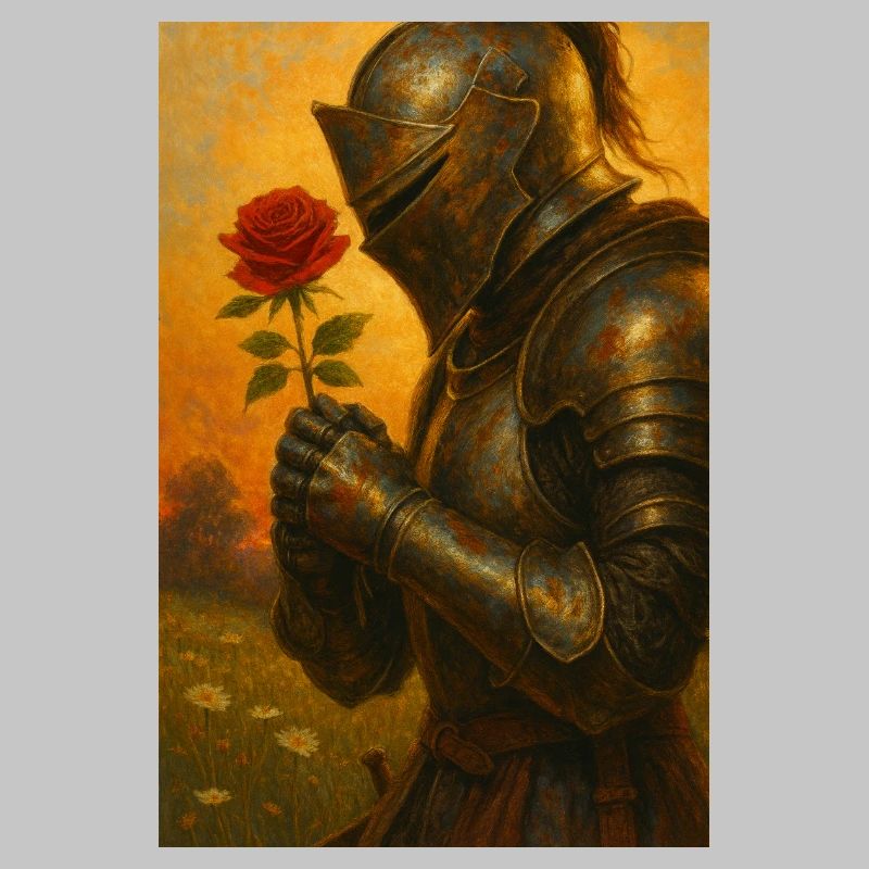 Ritter mit Rose