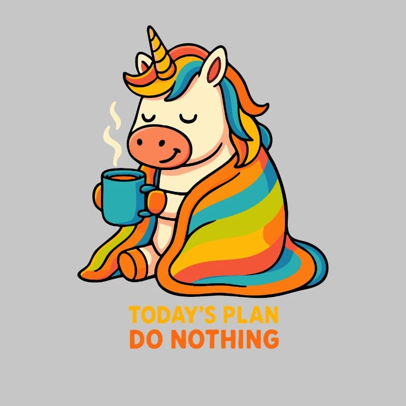 Lazy Unicorn – Today’s Plan Do Nothing Tee