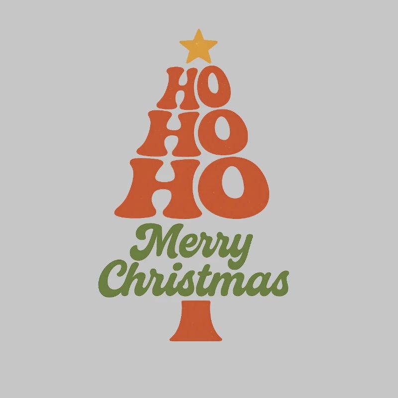 HoHoHo Weihnachtsbaum Typografie