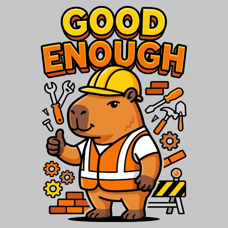 Capybara Bauarbeiter Good Enough