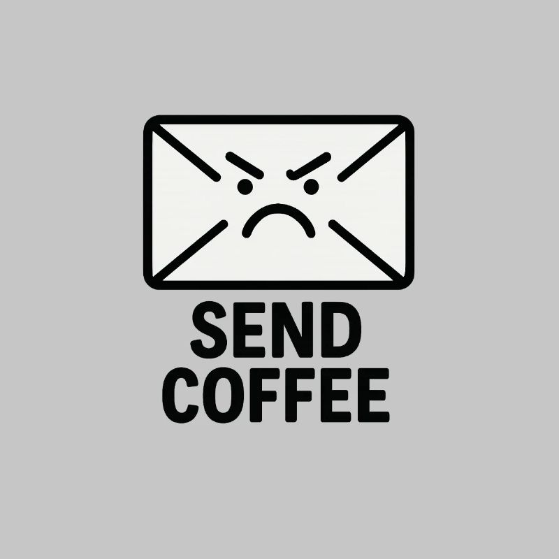Wütender Brief mit Kaffee
