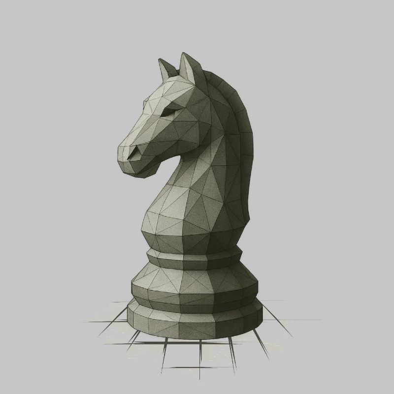 Conception du cavalier d’échecs à faible polygonisme