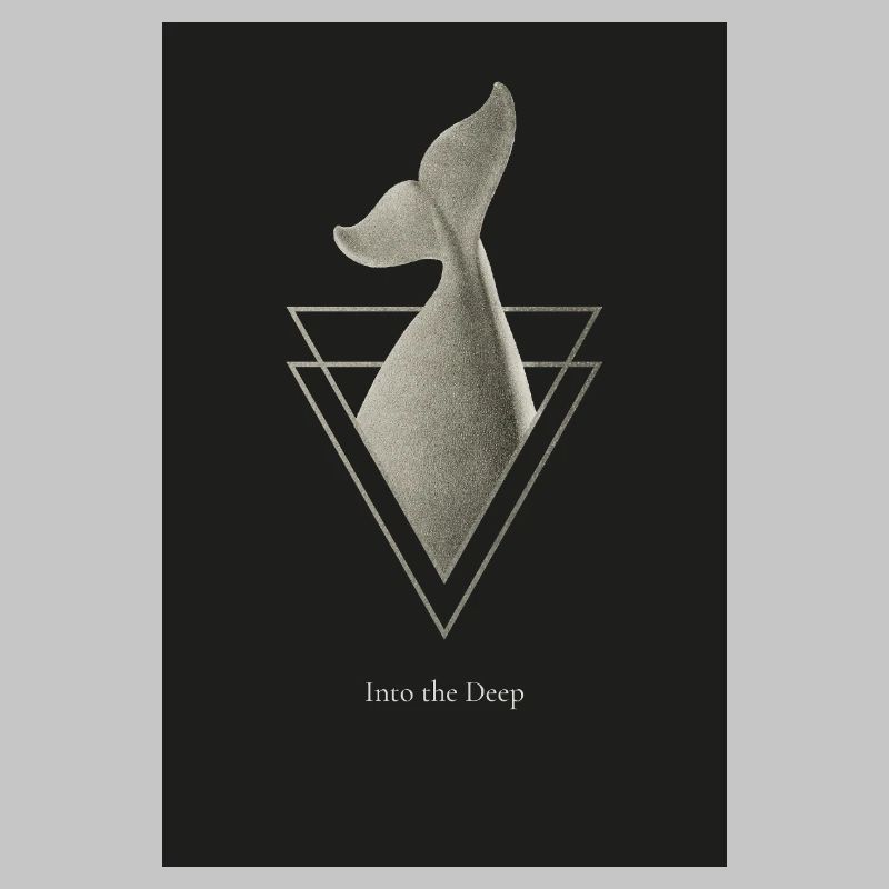 Into the Deep – Art minimaliste d’affiche de baleines