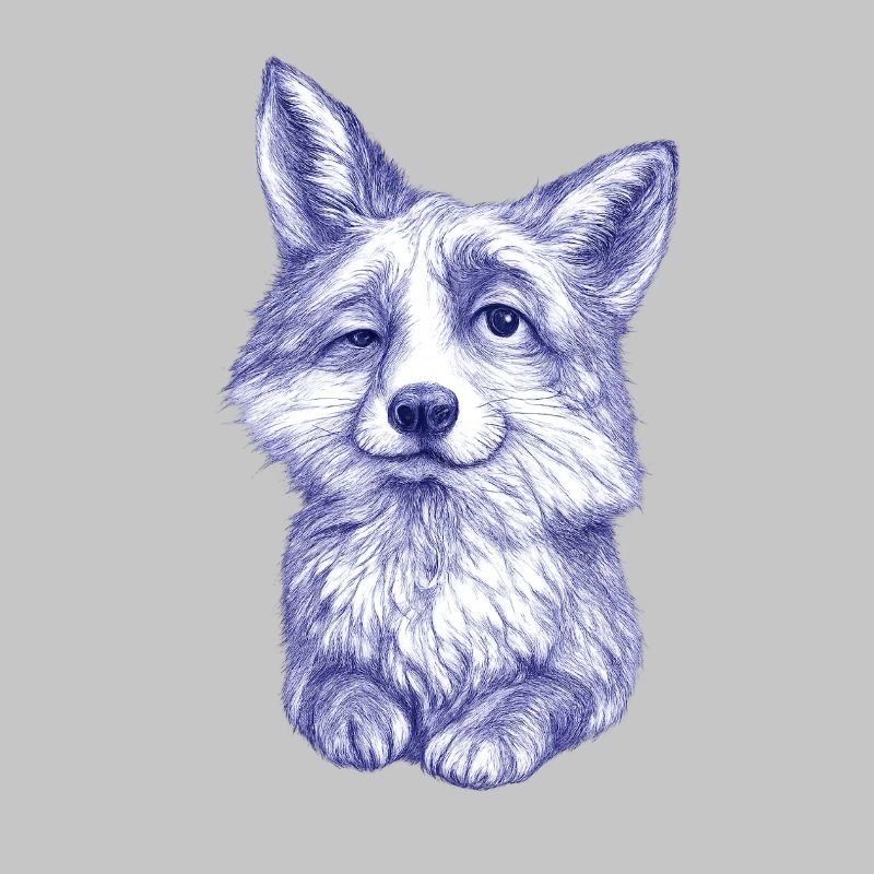 Blue-violet Fox Sketch