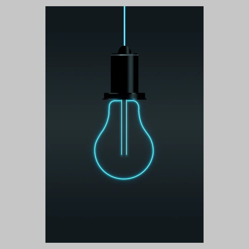 Neon Light Bulb – Electric Blue Idea