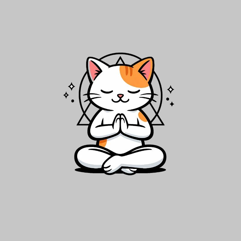 Cat Meditation Zen Pose