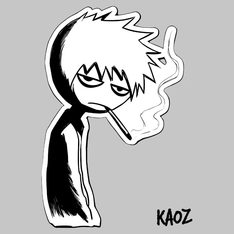 Black and white sketch: melancholic type