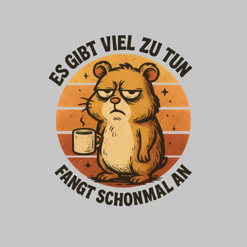 Grimmiger Hamster mit Kaffee