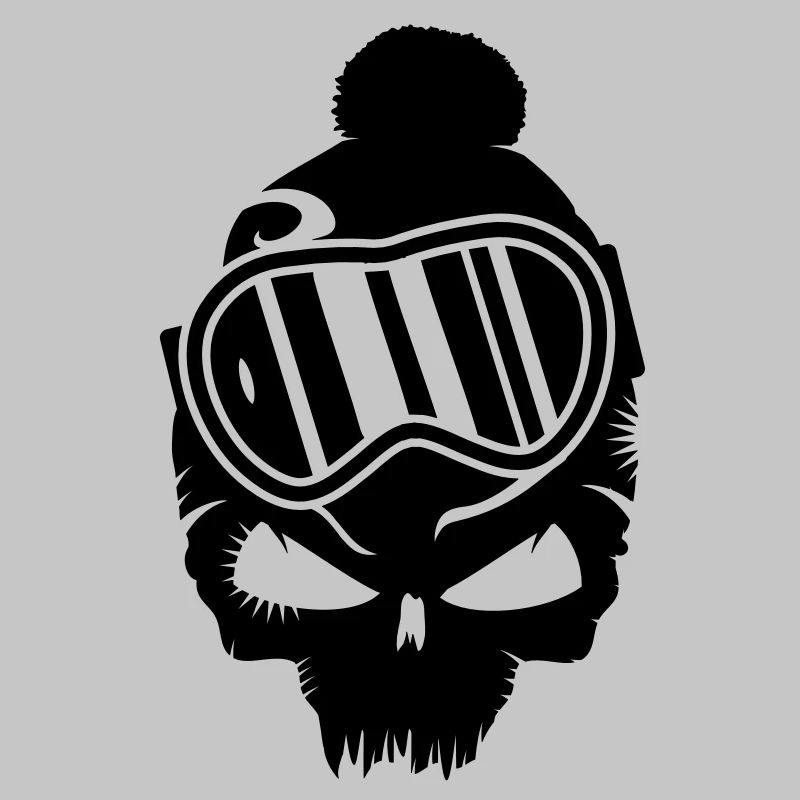 Snowboard Skull with snowboard goggles