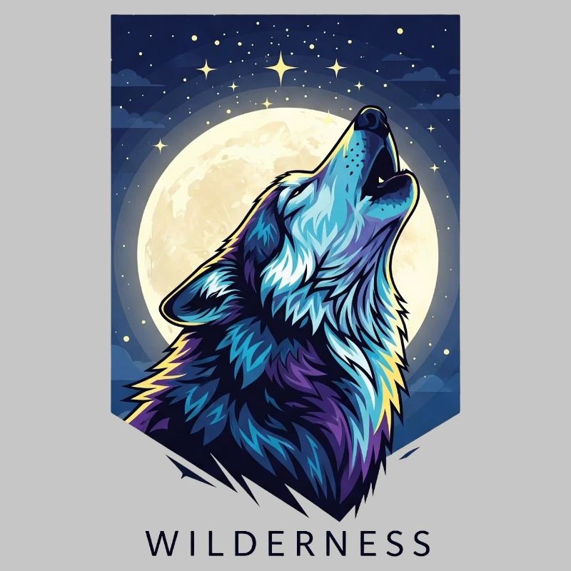 Mystical Wolf under Full Moon