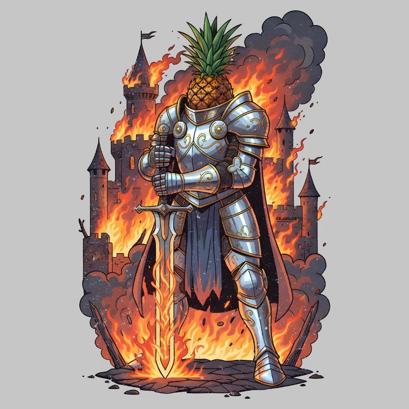 Le chevalier ananas dans le château de feu