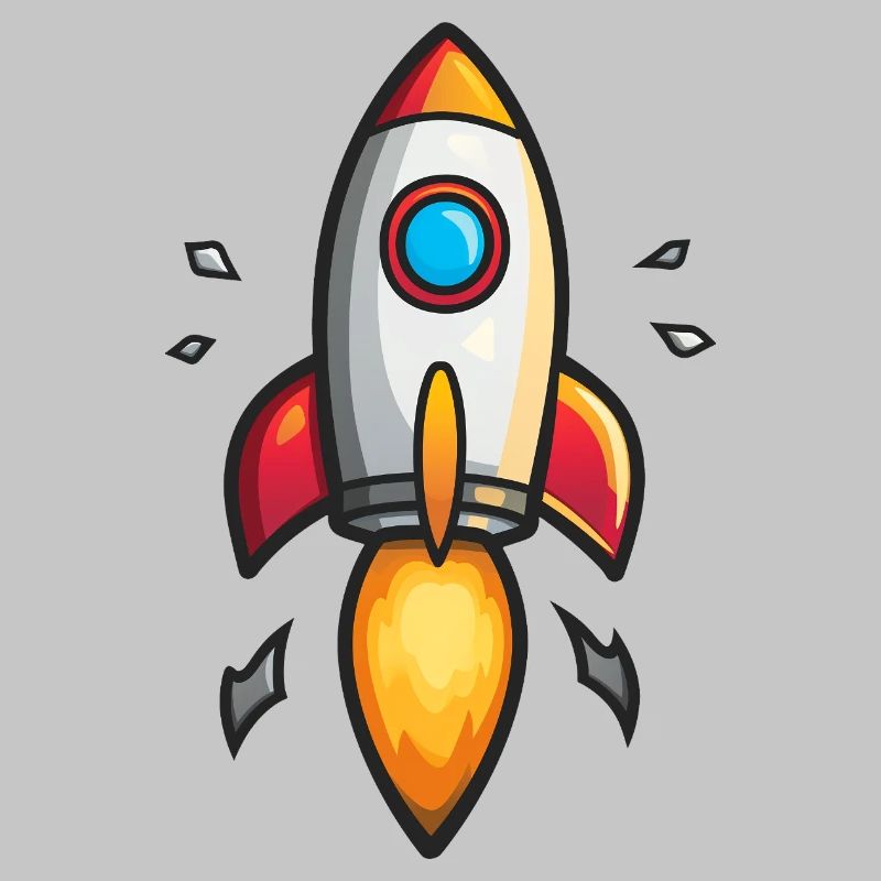 Cartoon Rocket Color Explosion