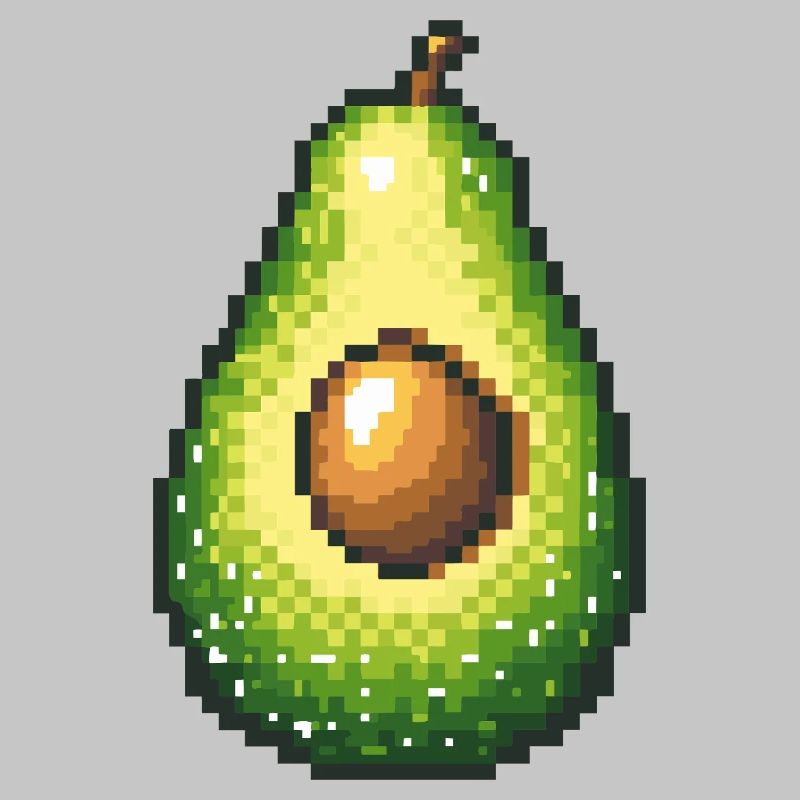 Pixel avocat rétro fruit image