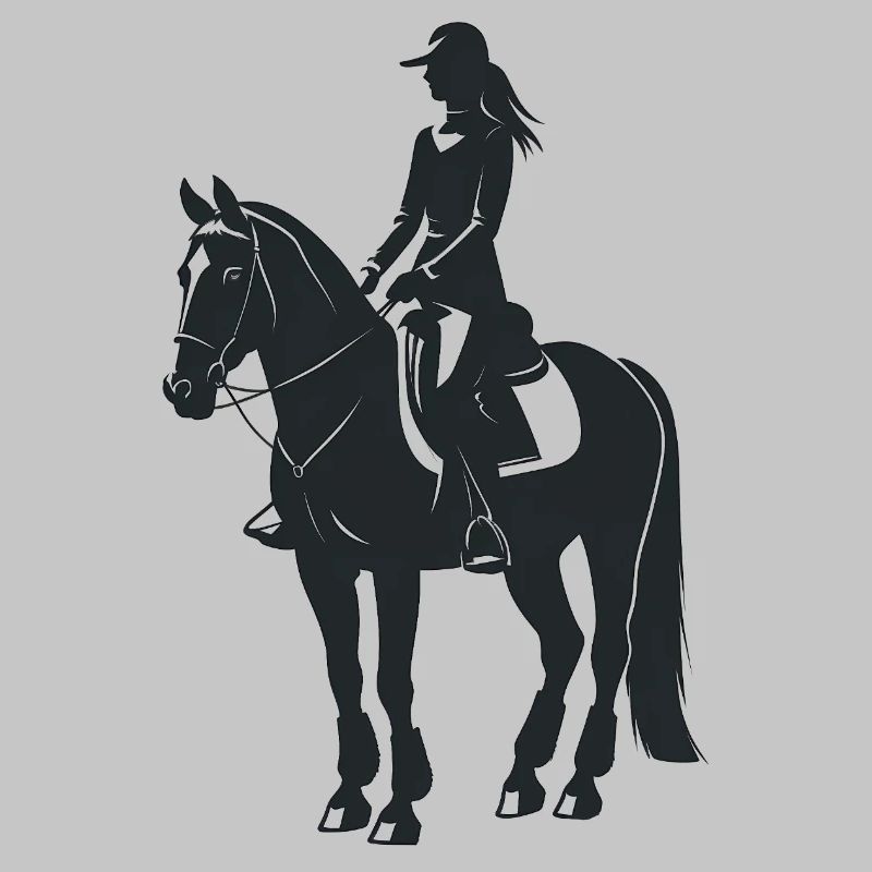 Pferd und Pferd - Cooles Silhouetten-Logo