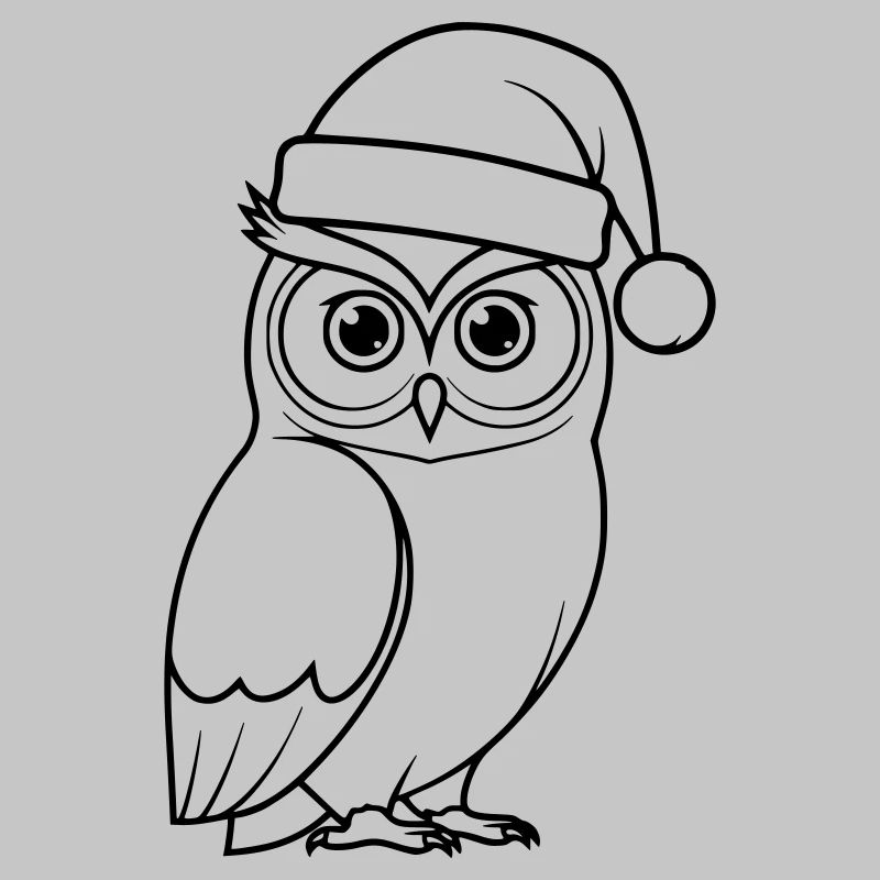 Weihnachts-Eule Cartoon Illustration