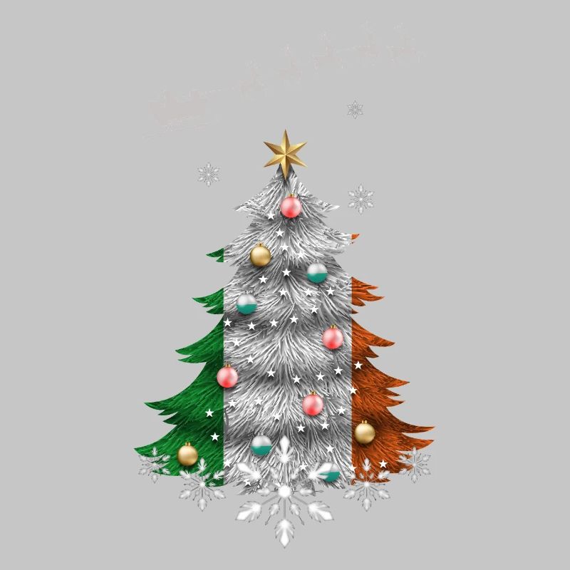 Weihnachtsbaum mit Irland-Flagge