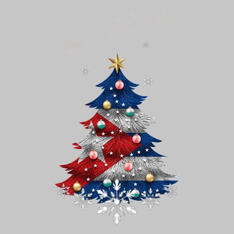 Sapin de Noël avec drapeau cubain
