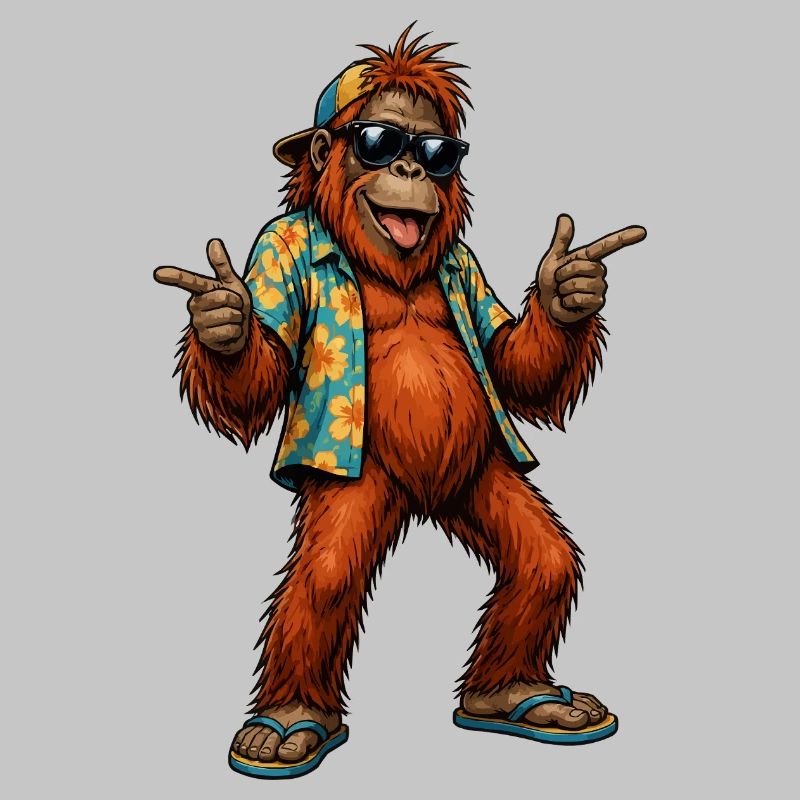 Orangutan Monkey Hawaiian Vibe