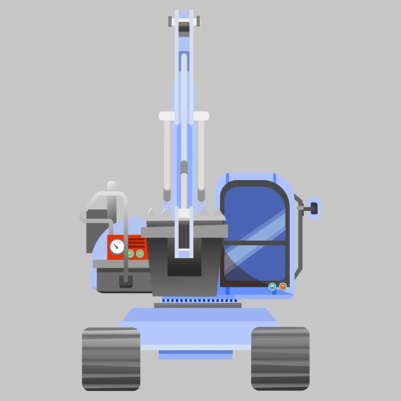 Blauer Bagger