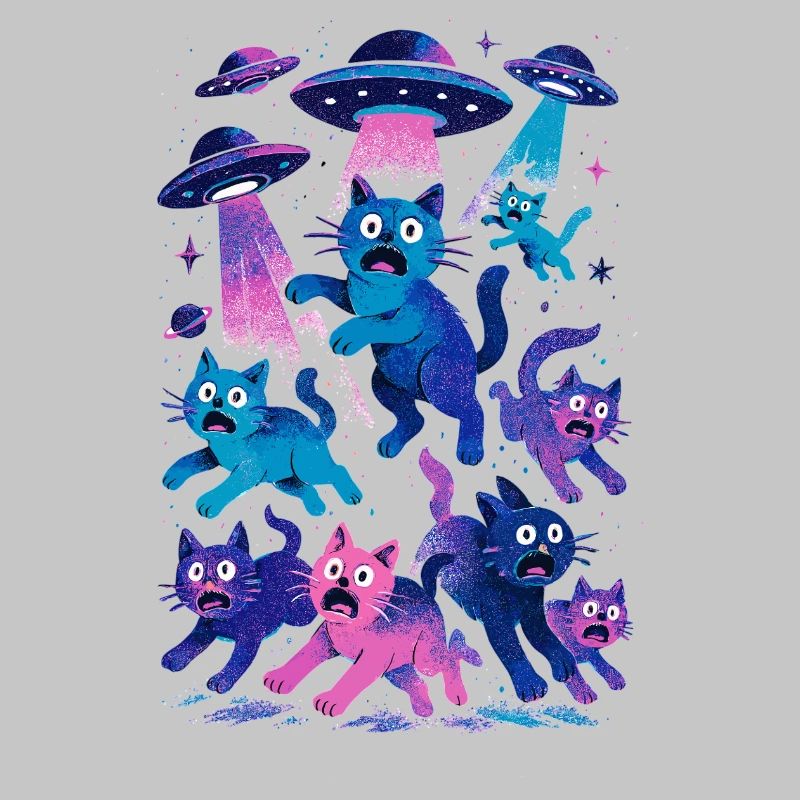 Alien Ufos Ufo Cat Cats Beam Sci-Fi Gift