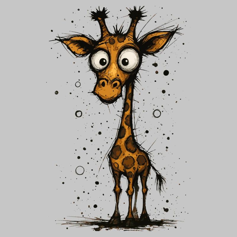 Girafe drôle avec de grands yeux - éclaboussure comique