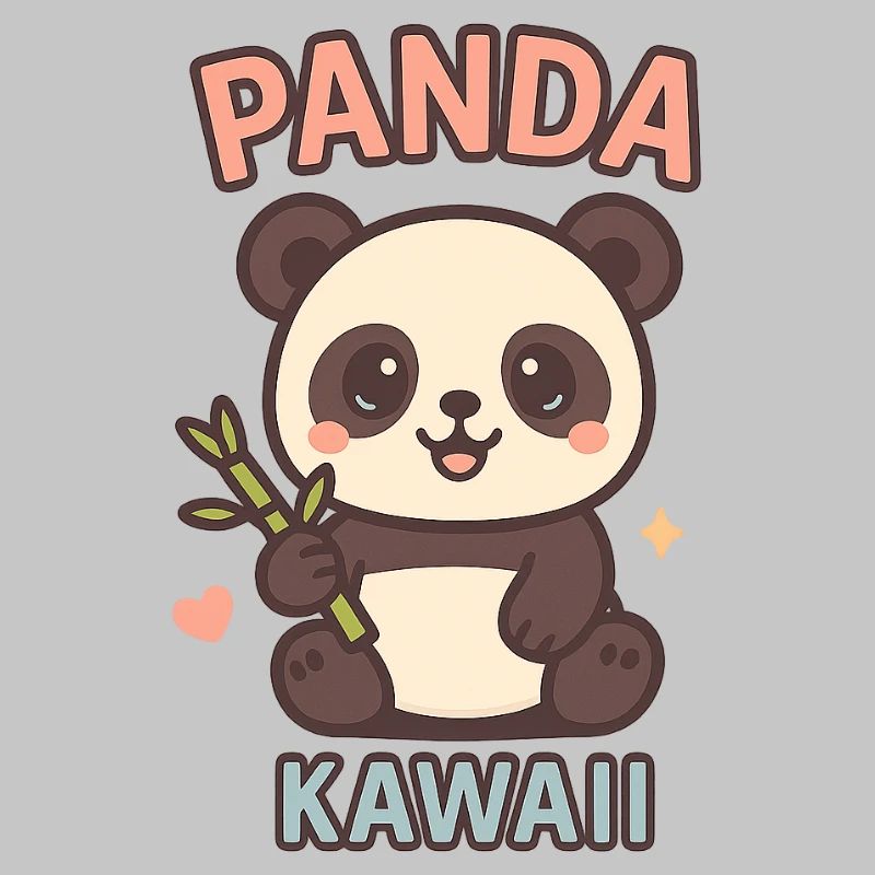 Panda Kawaii mit Bambus