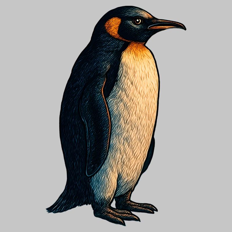 Illustration de pingouin avec un contraste chaleureux