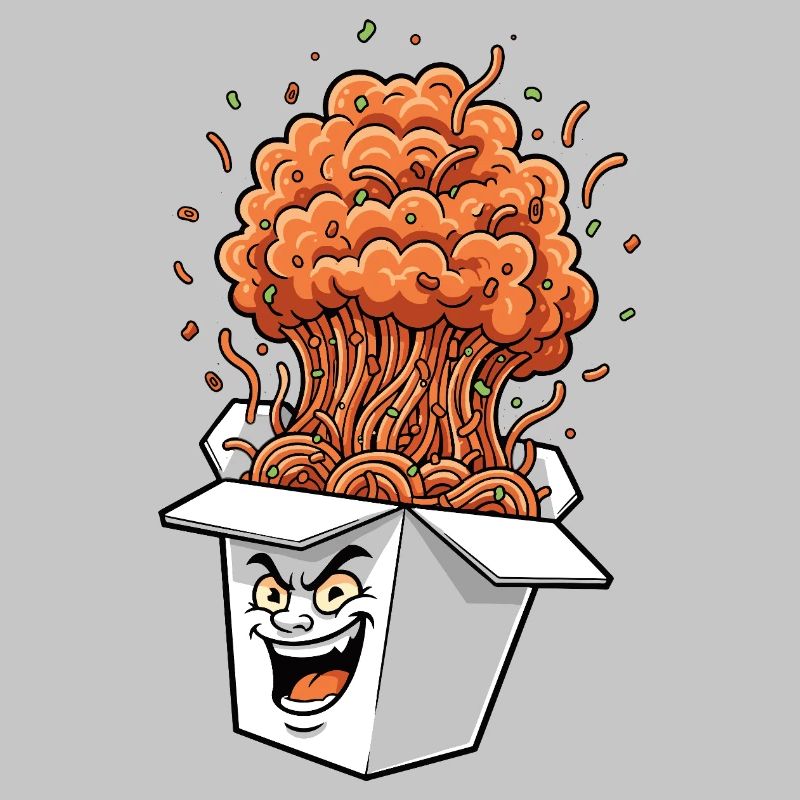 Nudelbox Explosion Cartoon