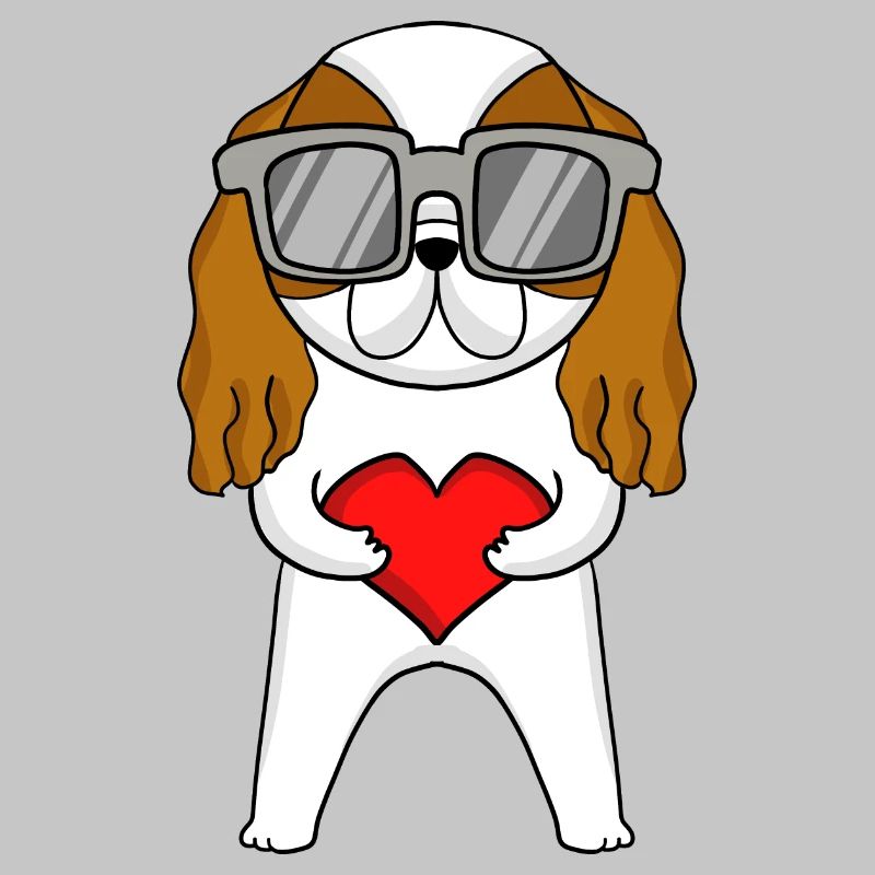 Cavalier King Charles Spaniel mit Sonnenbrille