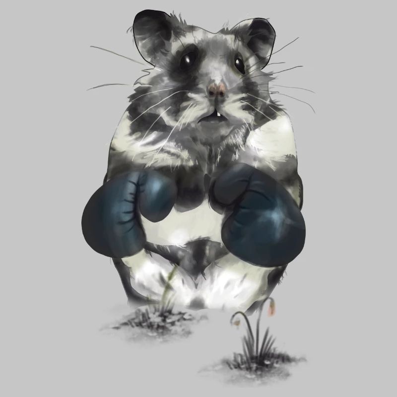 Hamster combatif sur le ring de boxe